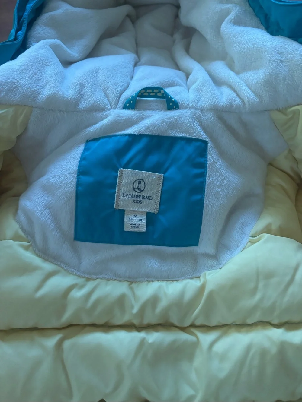 Lands' End Teal Hooded parka jacket girls size 10